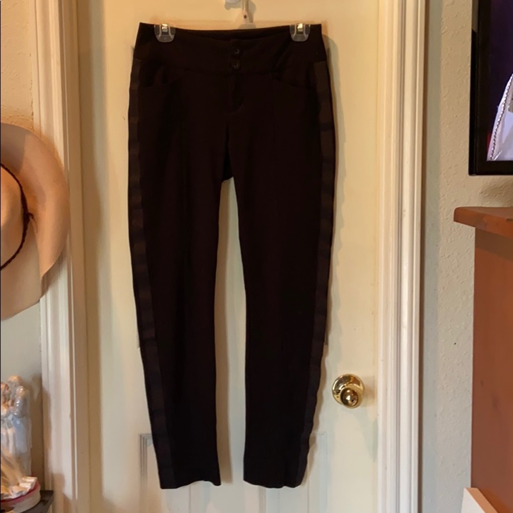 Cabi Pants tuxedo style pants with ribbon trim